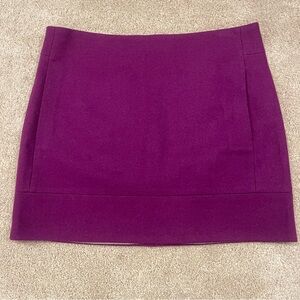 J Crew Purple Mini Skirt wool blend pockets - size 4